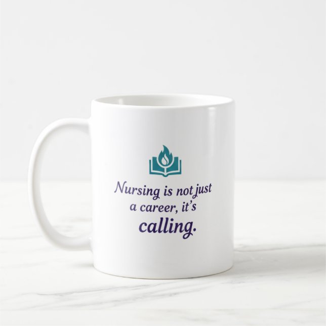 Personalized Nursing is a Calling Modern Gift Kaffeetasse (Links)