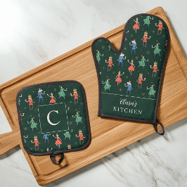 Personalized Nutcracker Cocktail Party Christmas Ofenhandschuh & Topflappen-Set