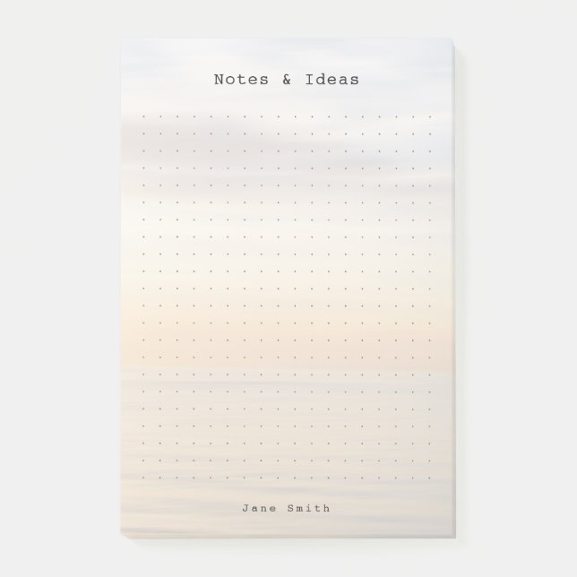 Personalized ocean sunset aesthetic dot Grid  Post-it Klebezettel (Vorderseite)