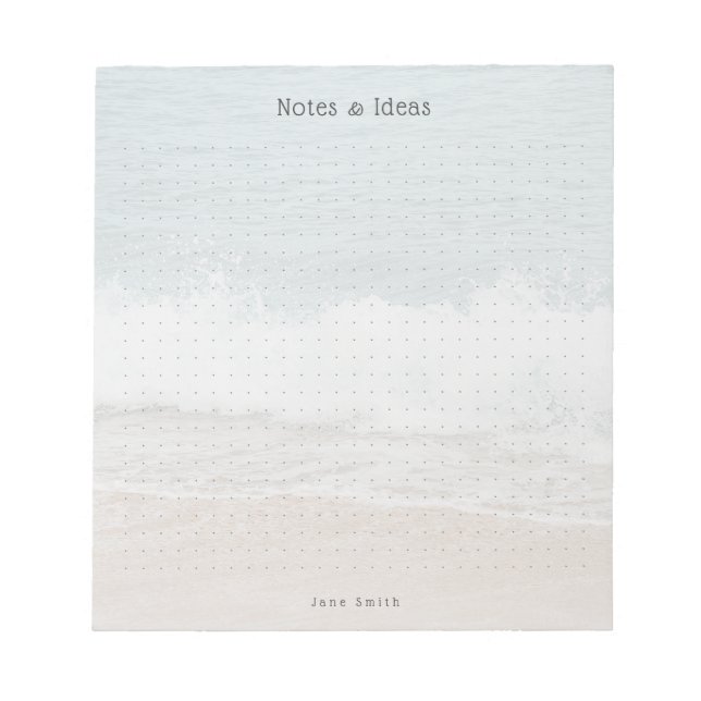 Personalized ocean waves aesthetic dot Grid Notizblock (Vorderseite)