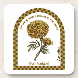 Personalized October Birth Month Flower Coaster Getränkeuntersetzer