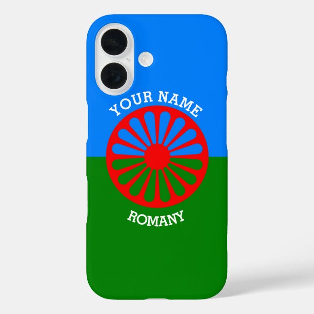 Personalized Official Romany gypsy travellers flag iPhone 16 Hülle (Rückseite)