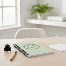 Personalized Olive Wreath Monogram  Notizbuch