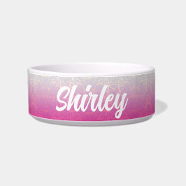 Personalized Ombre Damask Pet Name Bowl Napf