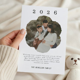Personalized One-Photo New Year Card 2026 Feiertagskarte