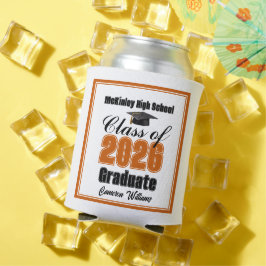 Personalized Orange Class of 2026 Graduation Party Dosenkühler