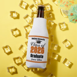 Personalized Orange Class of 2026 Graduation Party Flaschenkühler