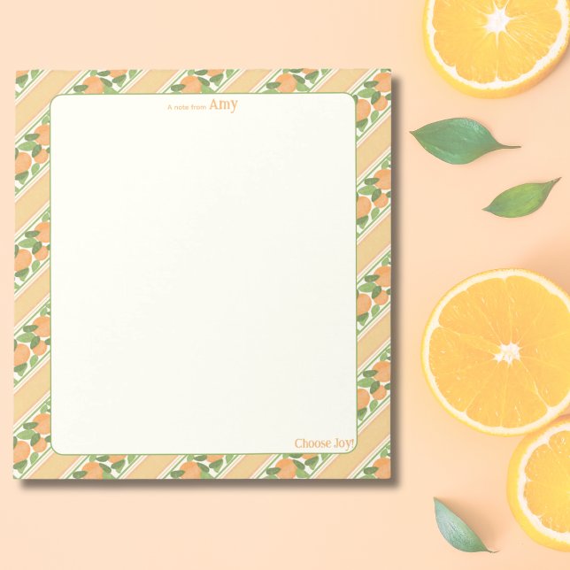 Personalized Orange Grove Striped Notepad   Notizblock (Personalized Orange Grove Striped Notepad  )