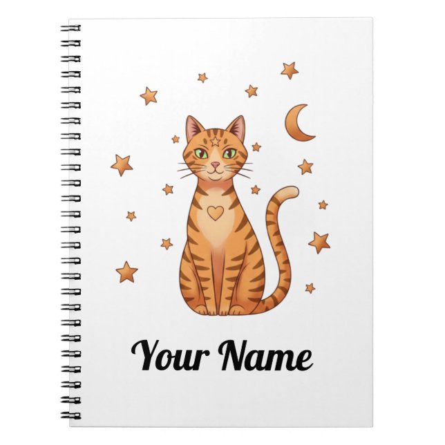Personalized Orange Tabby Cat Notebook Notizblock (Vorderseite)