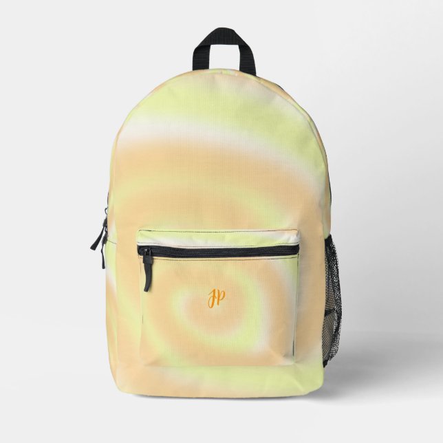 Personalized Orange Yellow Swirl Backpacks Bedruckter Rucksack (Vorderseite)