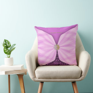 Personalized Orchid Pink Textile Illusion Kissen