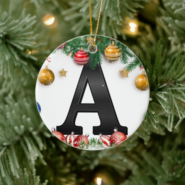 Personalized Ornament with Letter (Baum)