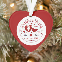 Personalized "Our First Valentine" Mr. & Ms. Ornament