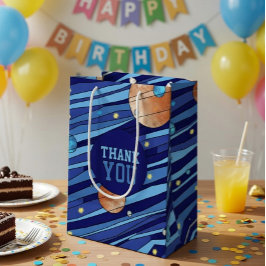 Personalized Outer Space Galaxy Birthday THANK YOU Mittlere Geschenktüte