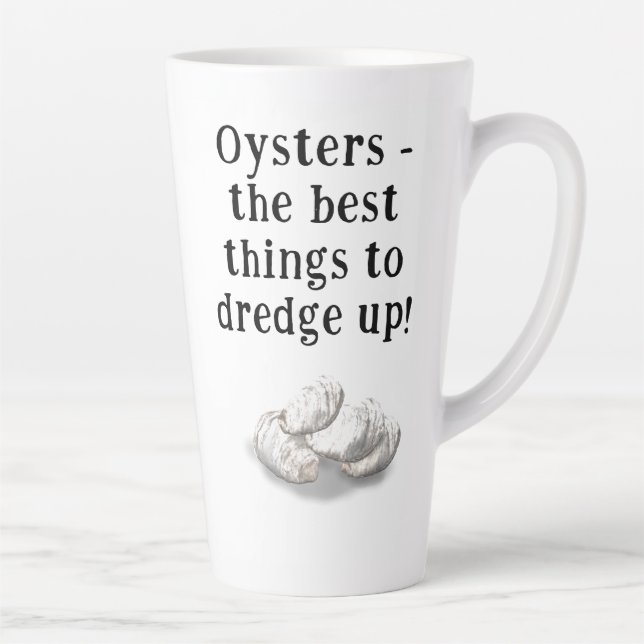 Personalized Oyster Fisherman's Latte Mug Milchtasse (Rechts)