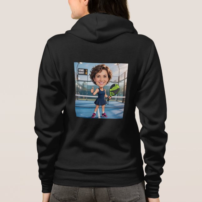 Personalized Paddle/Pickleball Caricature   Hoodie (Rückseite)
