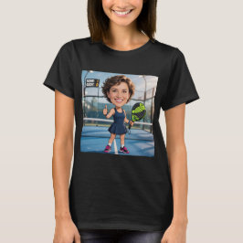 Personalized Paddle/Pickleball Caricature   T-Shirt