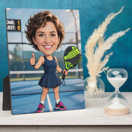 Personalized Paddle/Pickleball Star Caricature Art Fotoplatte