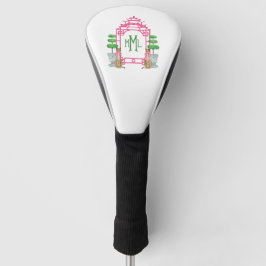 Personalized Pagoda Monogram golf head cover Headcover