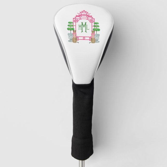 Personalized Pagoda Monogram golf head cover Headcover (Vorderseite)
