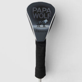 Personalized Papa Wolf Nature Silhouette Golf Headcover