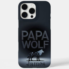 Personalized Papa Wolf Nature Silhouette iPhone 16 Pro Max Hülle