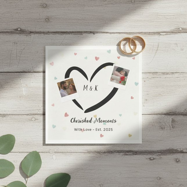  Personalized Paper Napkins with  Two Photos, Name Serviette (Von Creator hochgeladen)