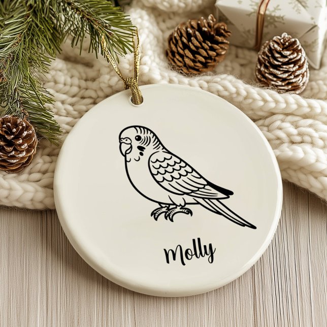 Personalized Parakeet Christmas Keramik Ornament (Von Creator hochgeladen)