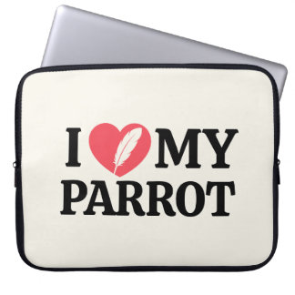 Personalized Parrot Love Minimal Typography White Laptopschutzhülle