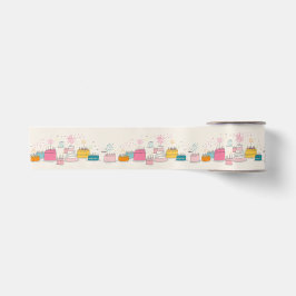 Personalized Party Tissue – Doodle Cakes on Cream Satinband
