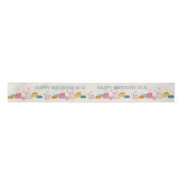 Personalized Party Tissue – Doodle Cakes on Cream Satinband