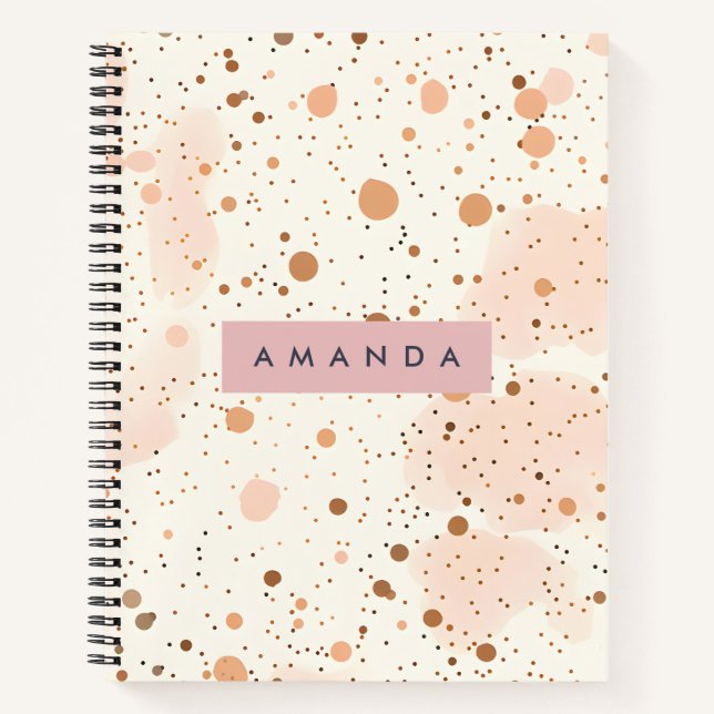 Personalized Pastel Confetti Dot Style Notizbuch (Vorderseite)