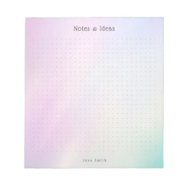 Personalized Pastel Gradient aesthetic dot Grid Notizblock