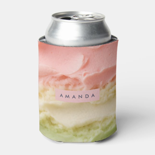 Personalized Pastel Neapolitan Ice Cream Stripe Dosenkühler (Kanne Vorderseite)