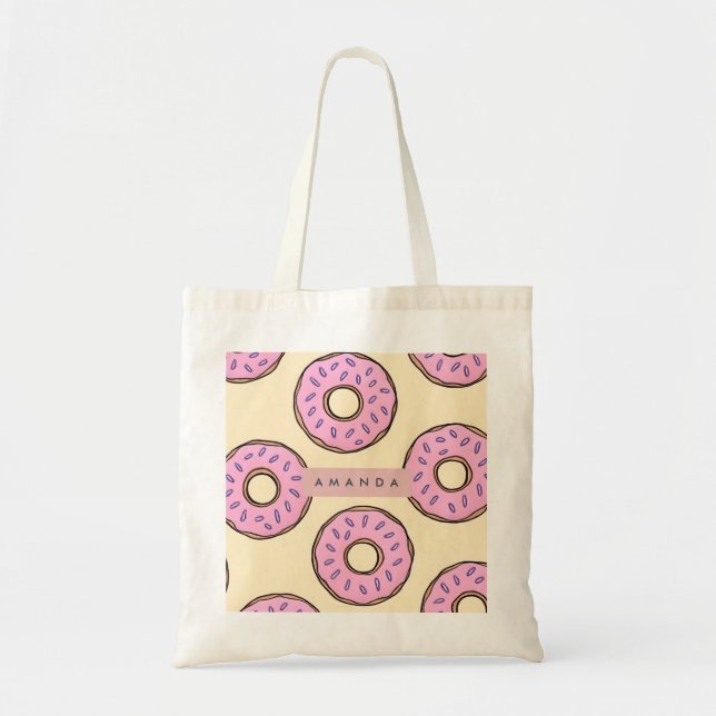 Personalized Pastel Pink Donut  Tragetasche (Vorne)