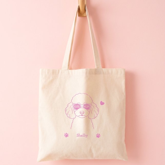 Personalized Pastel Poodle Tote Bag for Dog Mom (Créateur téléchargé)