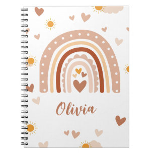 Personalized Pastel Rainbow Spiral Notebook Notizblock