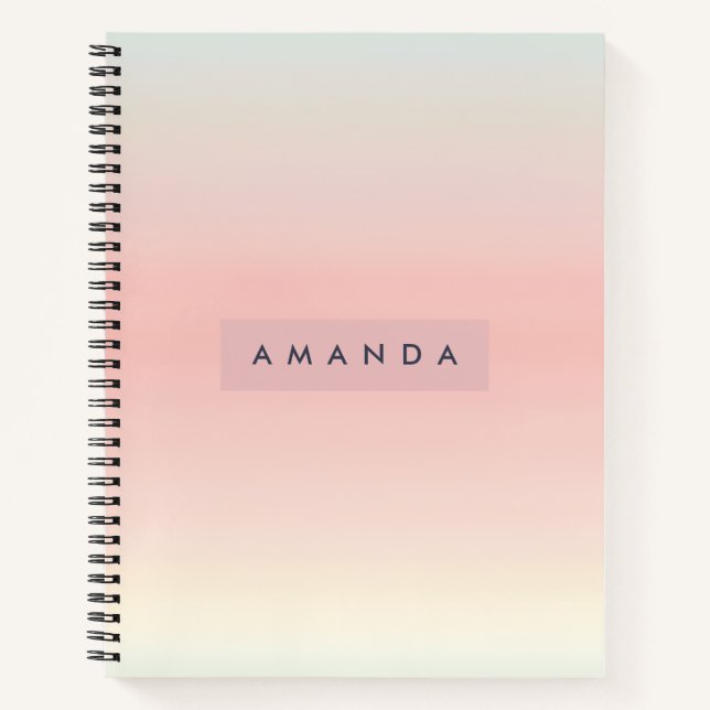 Personalized Pastel Warm Peach Blush Fade Notizbuch (Vorderseite)