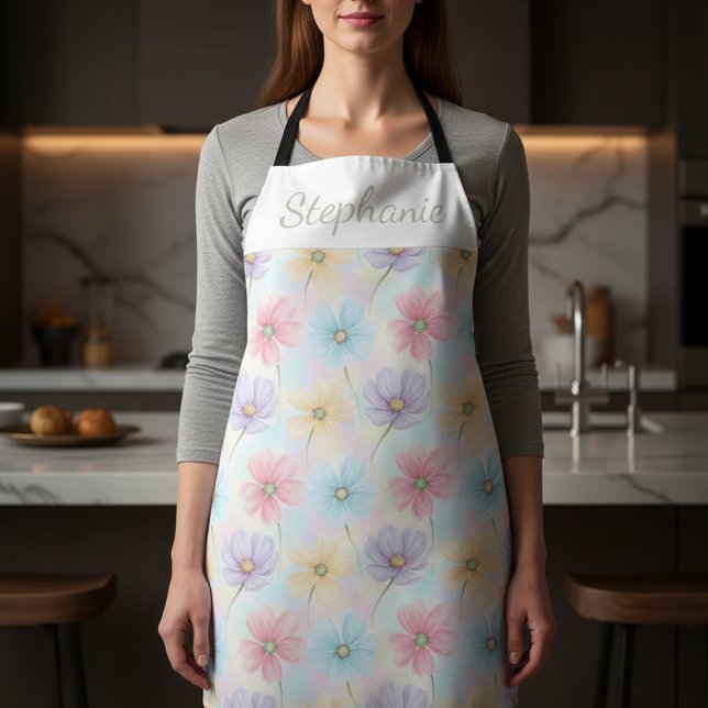 Personalized Pastel Watercolor Bloom  Schürze (Von Creator hochgeladen)