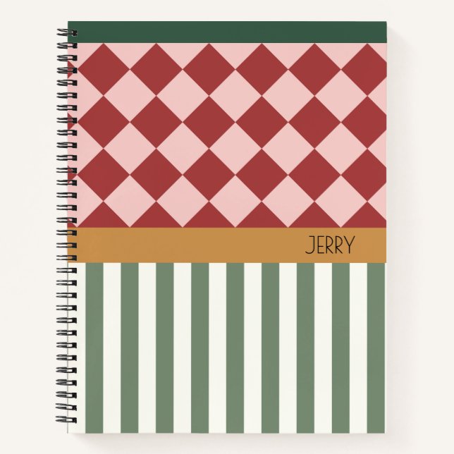 Personalized Pattern Notebook with Name Notizbuch (Vorderseite)