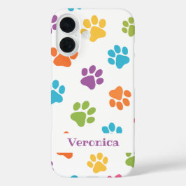 Personalized Paw Print iPhone Case – Custom Name 