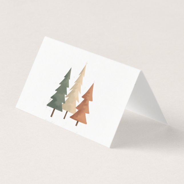 Personalized Peaceful Pines Folded Christmas Card (Vorderseite)