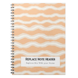 Personalized Peach Wave Patterned  Notizblock