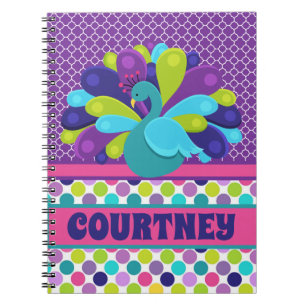 Personalized peacock Notebook and Journal Notizblock