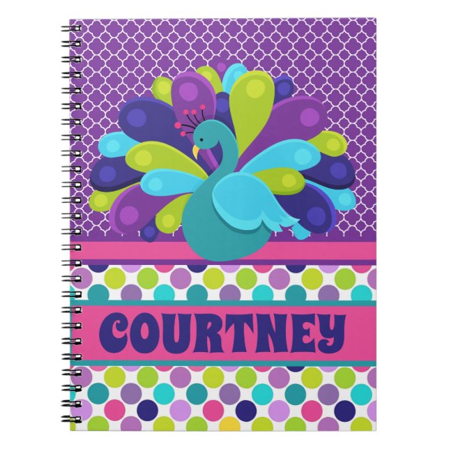 Personalized peacock Notebook and Journal Notizblock (Vorderseite)