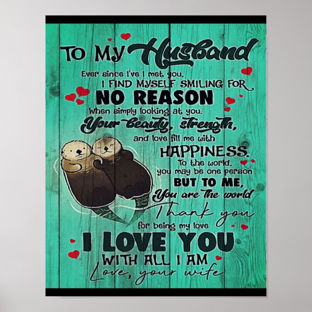 Personalized perfect gift, to my husband letter poster (Vorne)