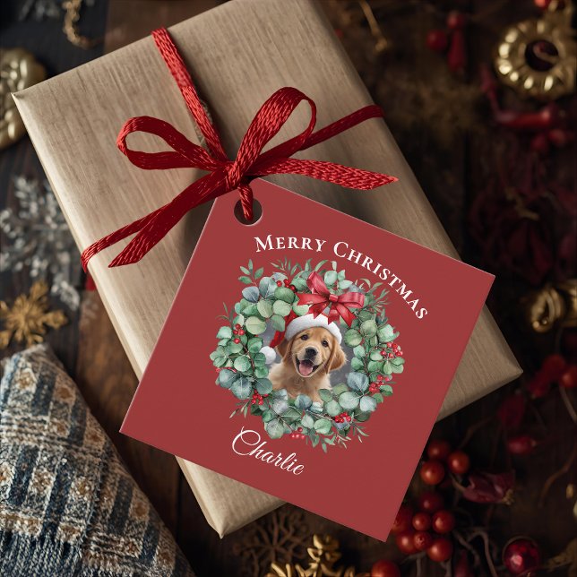 Personalized Pet Christmas with Wreath & Name Geschenkanhänger (Von Creator hochgeladen)
