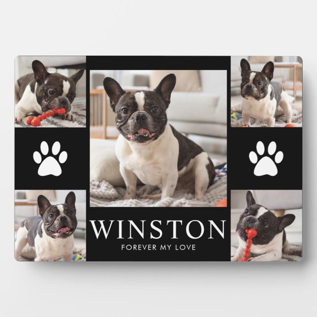 Personalized Pet Dog Memorial Photo Keepsake Fotoplatte (Vorderseite)