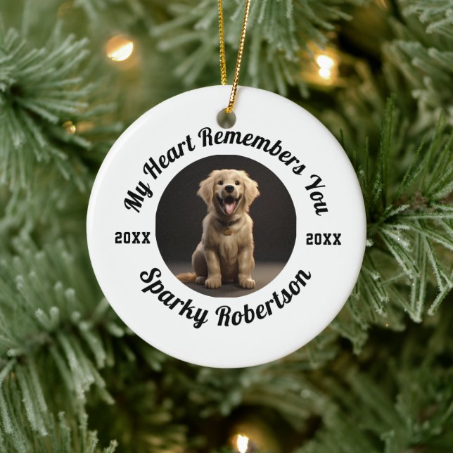 Personalized Pet Loss Tribute Artwork Keramik Ornament (Baum)