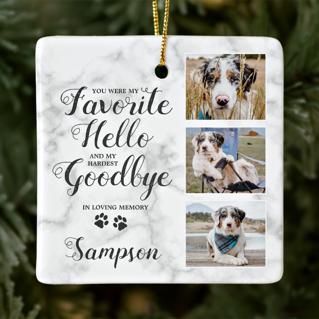 Personalized Pet Memorial Photo Collage Pet Loss Keramikornament (Von Creator hochgeladen)